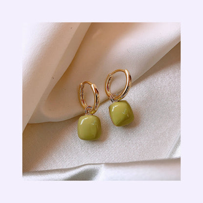Enamel Heart Drop Earrings