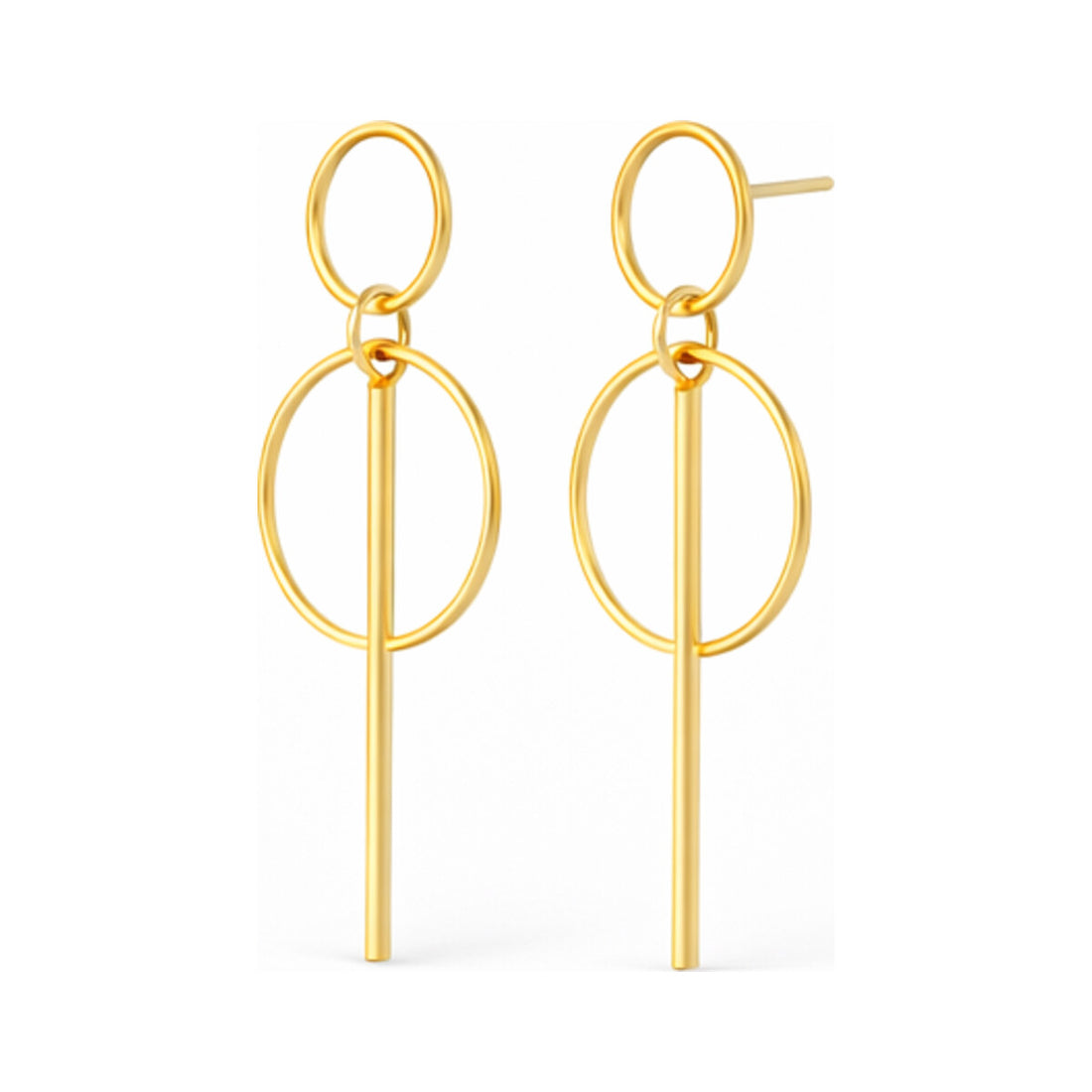 Alloy Geometric Round Earrings – Round Square Halo