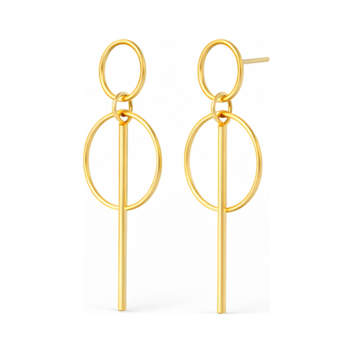 Alloy Geometric Round Earrings – Round Square Halo