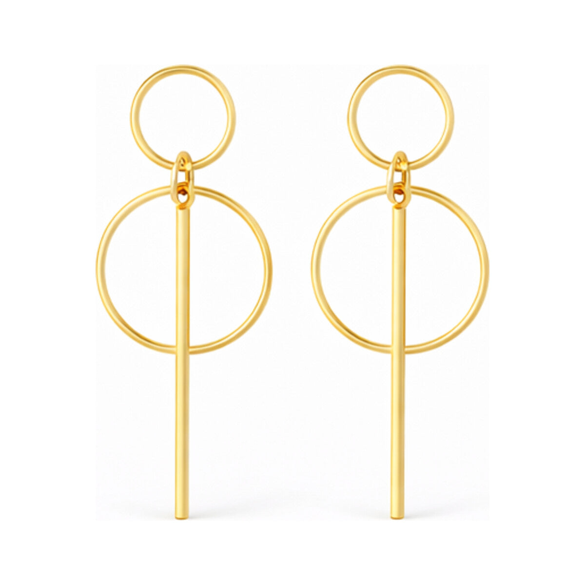 Alloy Geometric Round Earrings – Round Square Halo