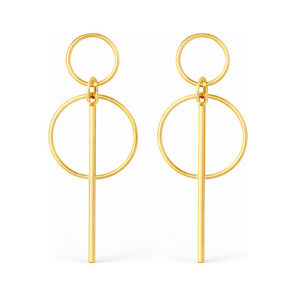 Alloy Geometric Round Earrings – Round Square Halo