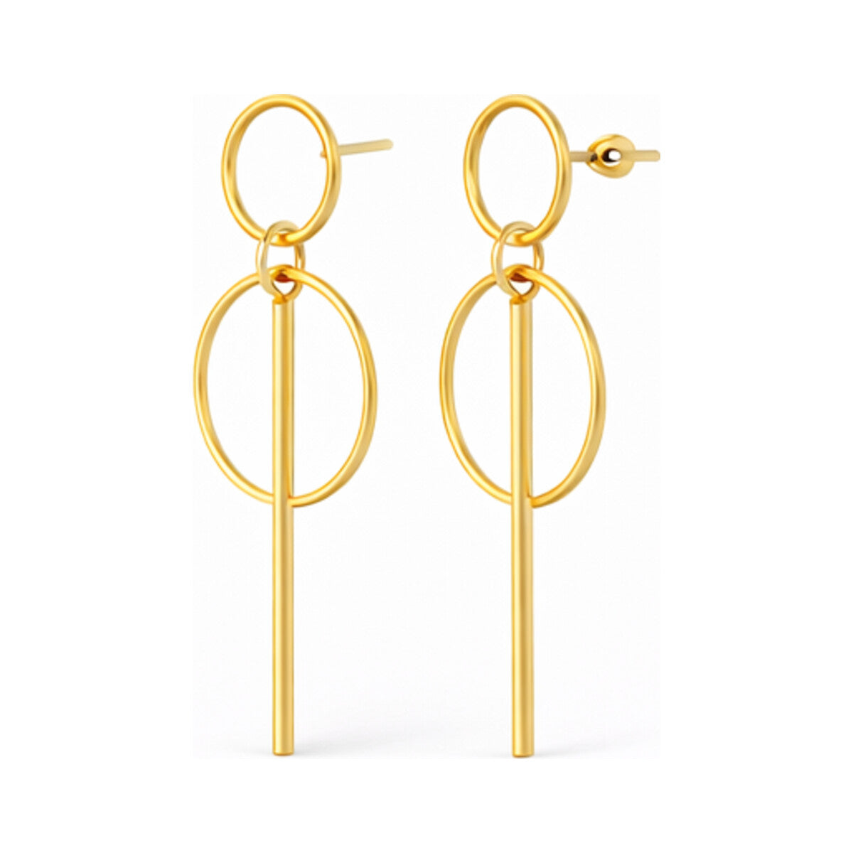 Alloy Geometric Round Earrings – Round Square Halo