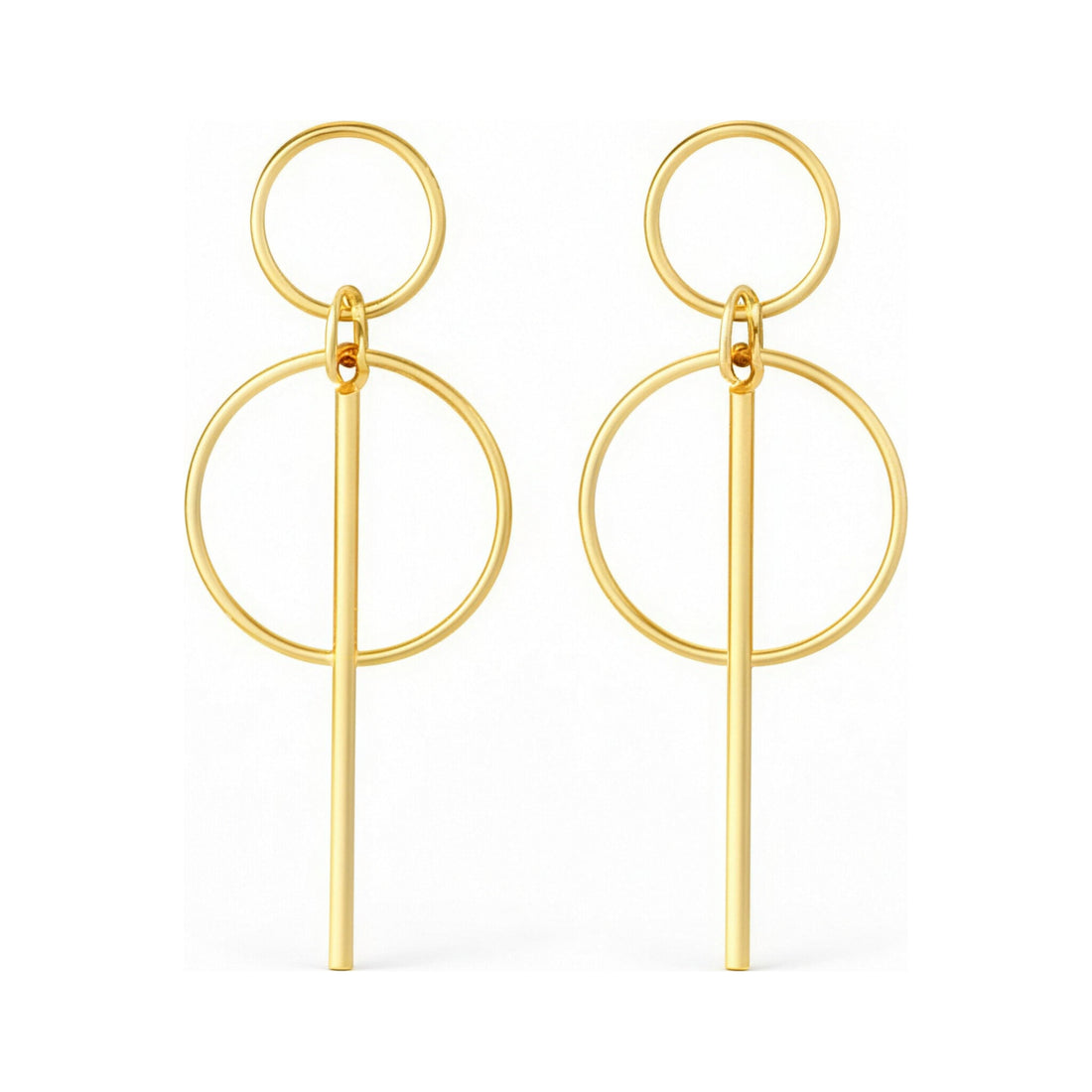Alloy Geometric Round Earrings – Round Square Halo
