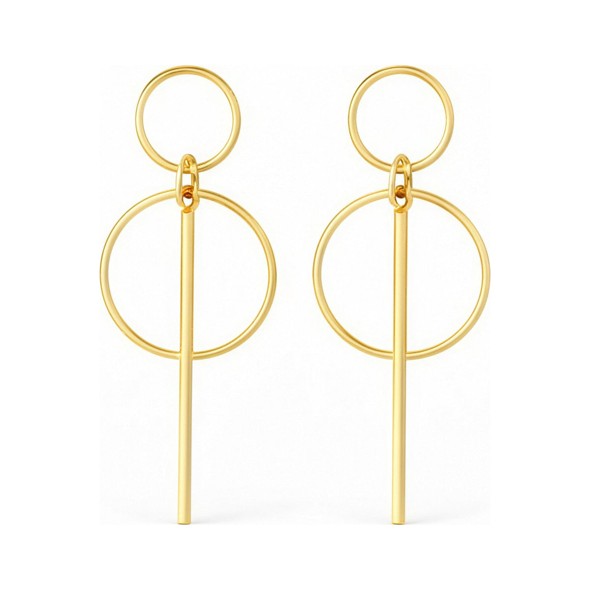Alloy Geometric Round Earrings – Round Square Halo