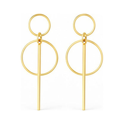 Alloy Geometric Round Earrings – Round Square Halo