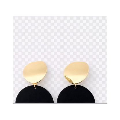 Alloy Geometric Round Earrings – Round Square Halo Nova