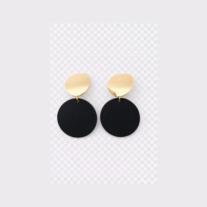 Alloy Geometric Round Earrings – Round Square Halo Nova