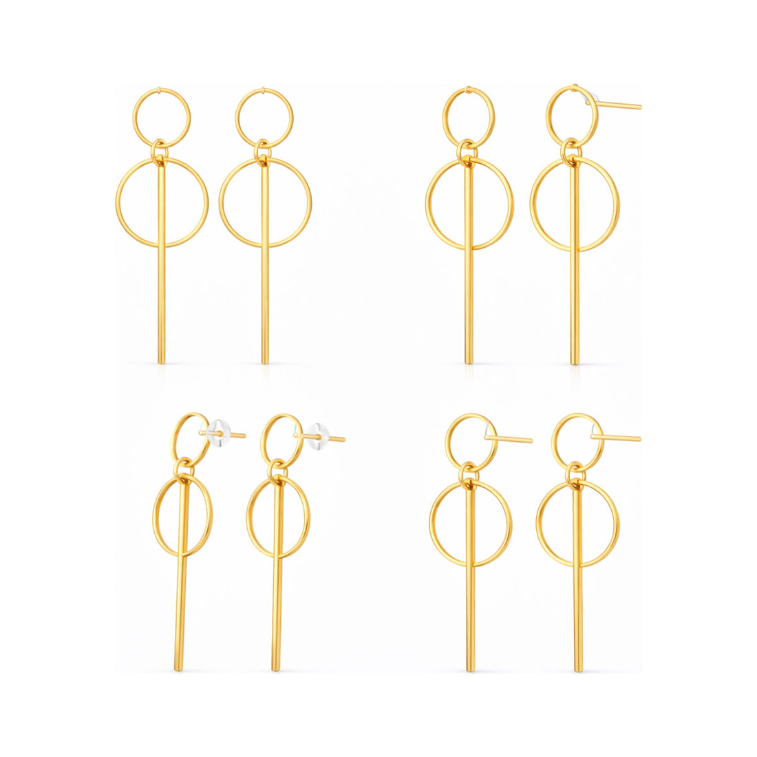Alloy Geometric Round Earrings – Round Square Vibe Nova