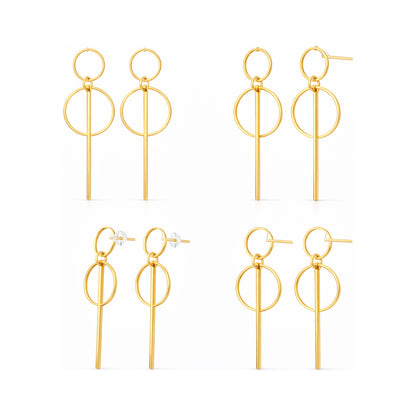 Alloy Geometric Round Earrings – Round Square Vibe Nova