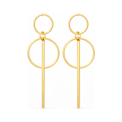 Alloy Geometric Round Earrings – Round Square Vibe Nova