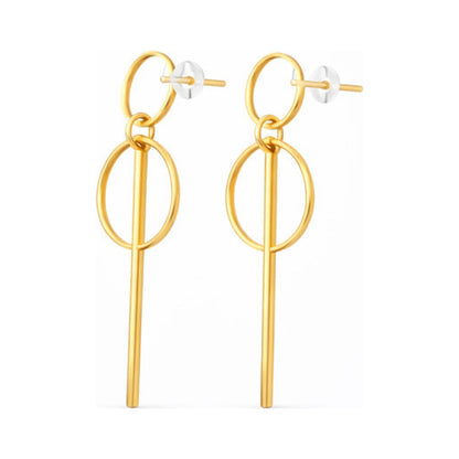 Alloy Geometric Round Earrings – Round Square Vibe Nova