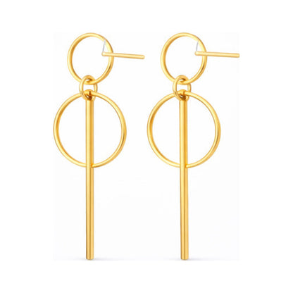Alloy Geometric Round Earrings – Round Square Vibe Nova