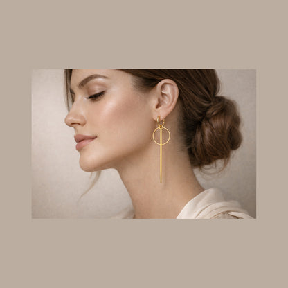 Alloy Geometric Round Earrings – Round Square Vibe Nova