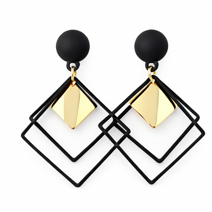 Architectural Retro Drop Earrings