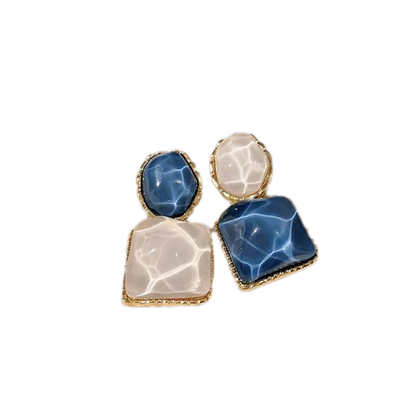 Asymmetric Blue Stud Earrings