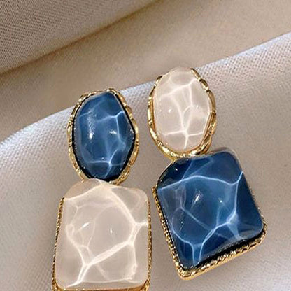 Asymmetric Blue Stud Earrings