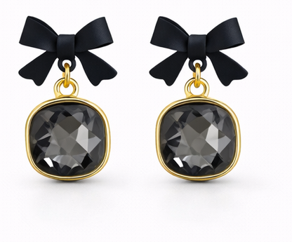 Pearl Alloy Bow Earrings – Bow Halo