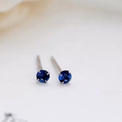 Blue Silver Studs 2.5mm S925 Earrings