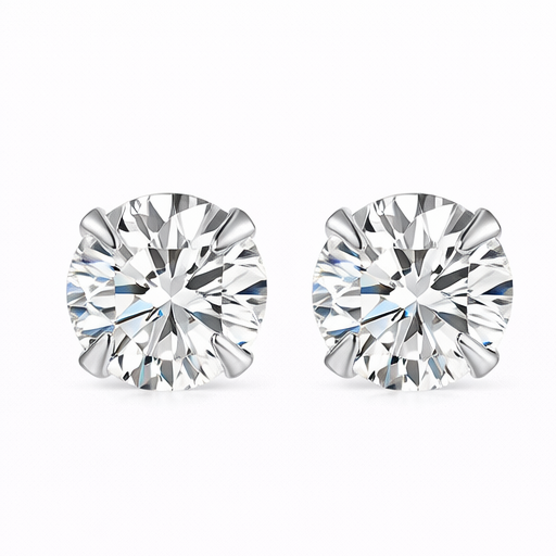 Zircon S999 Sparkle Stud Earrings