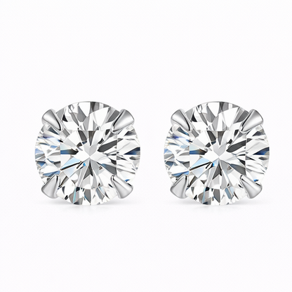 Zircon S999 Sparkle Stud Earrings
