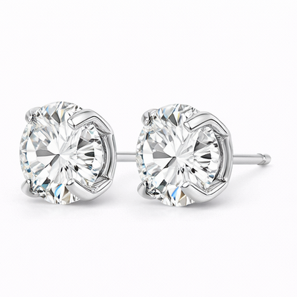 Zircon S999 Sparkle Stud Earrings