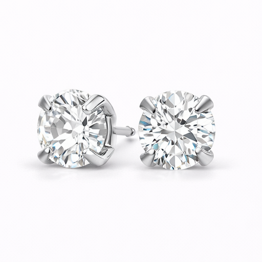 Zircon S999 Sparkle Stud Earrings