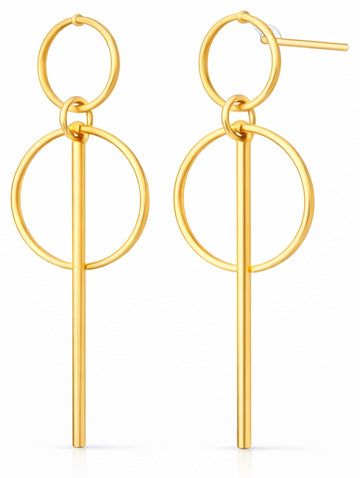Alloy Geometric Round Earrings – Round Square Vibe Nova