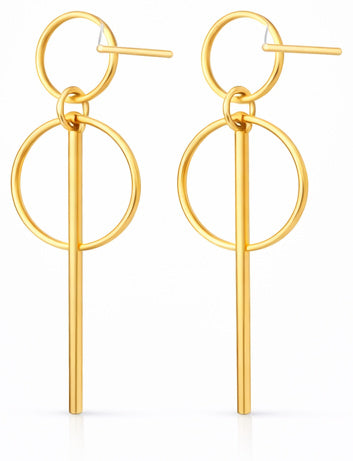 Alloy Geometric Round Earrings – Round Square Vibe Nova