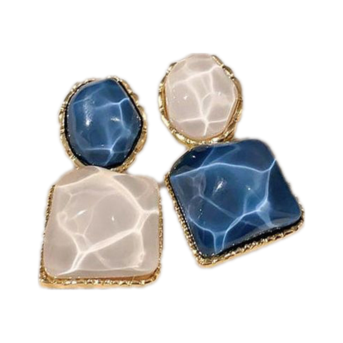 Asymmetric Blue Stud Earrings