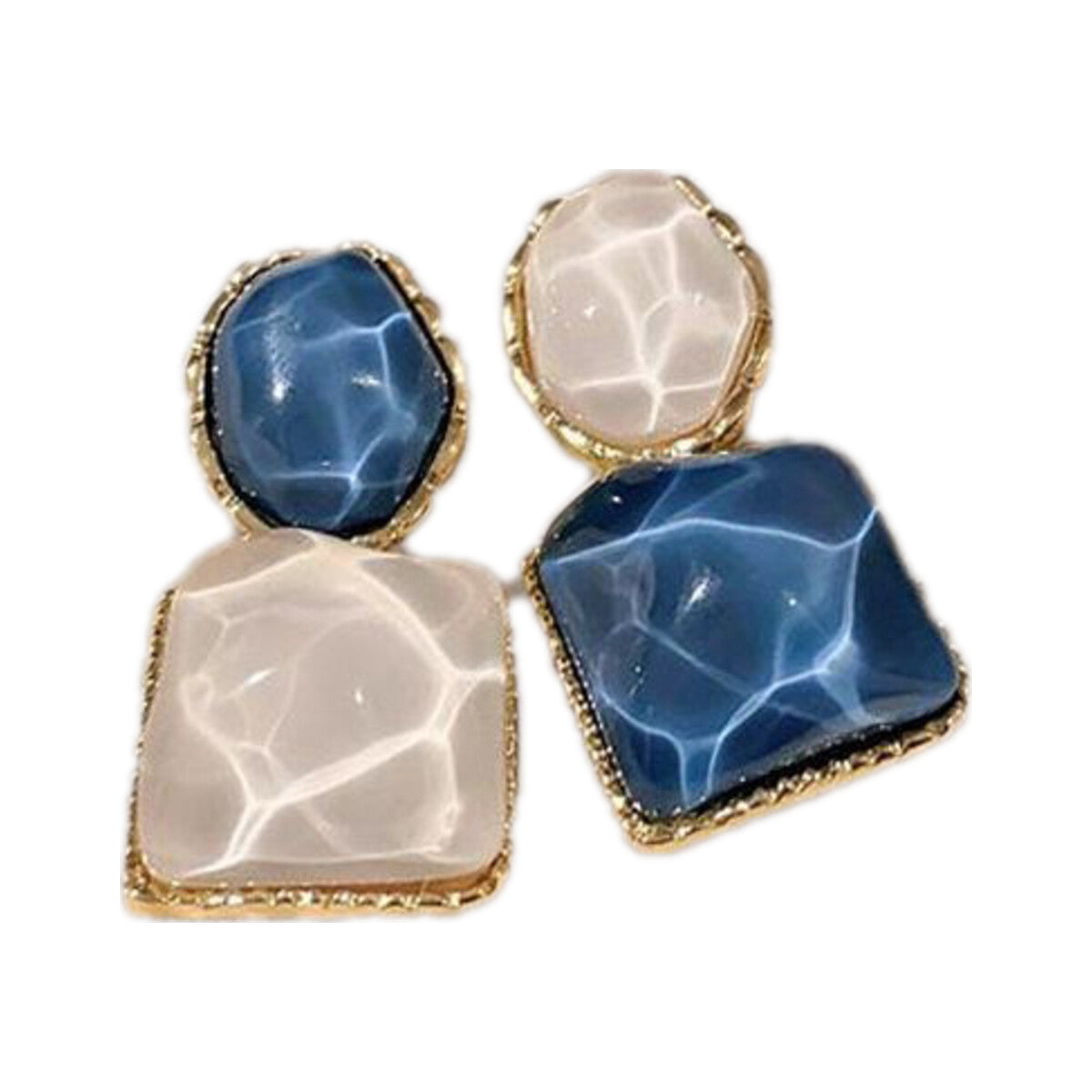 Asymmetric Blue Stud Earrings
