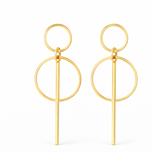 Alloy Geometric Round Earrings – Round Square Halo