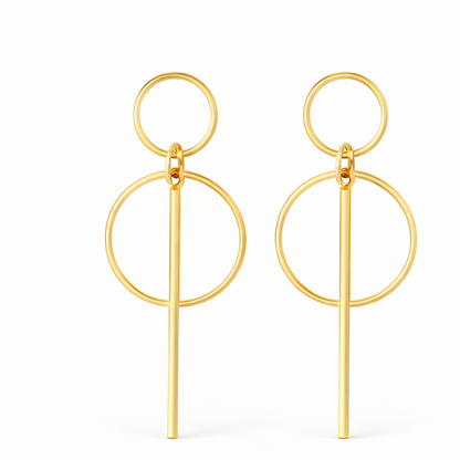 Alloy Geometric Round Earrings – Round Square Halo