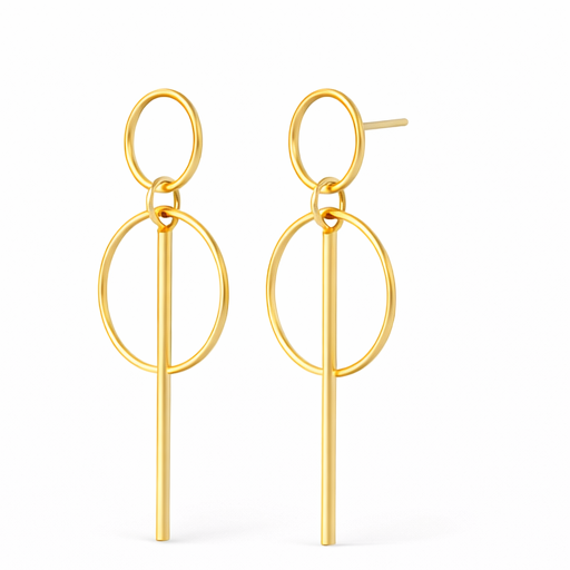 Alloy Geometric Round Earrings – Round Square Halo