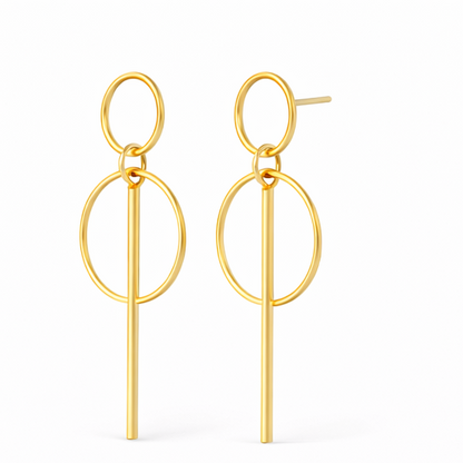Alloy Geometric Round Earrings – Round Square Halo