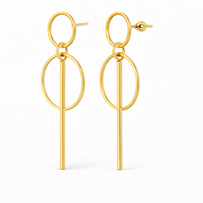 Alloy Geometric Round Earrings – Round Square Halo