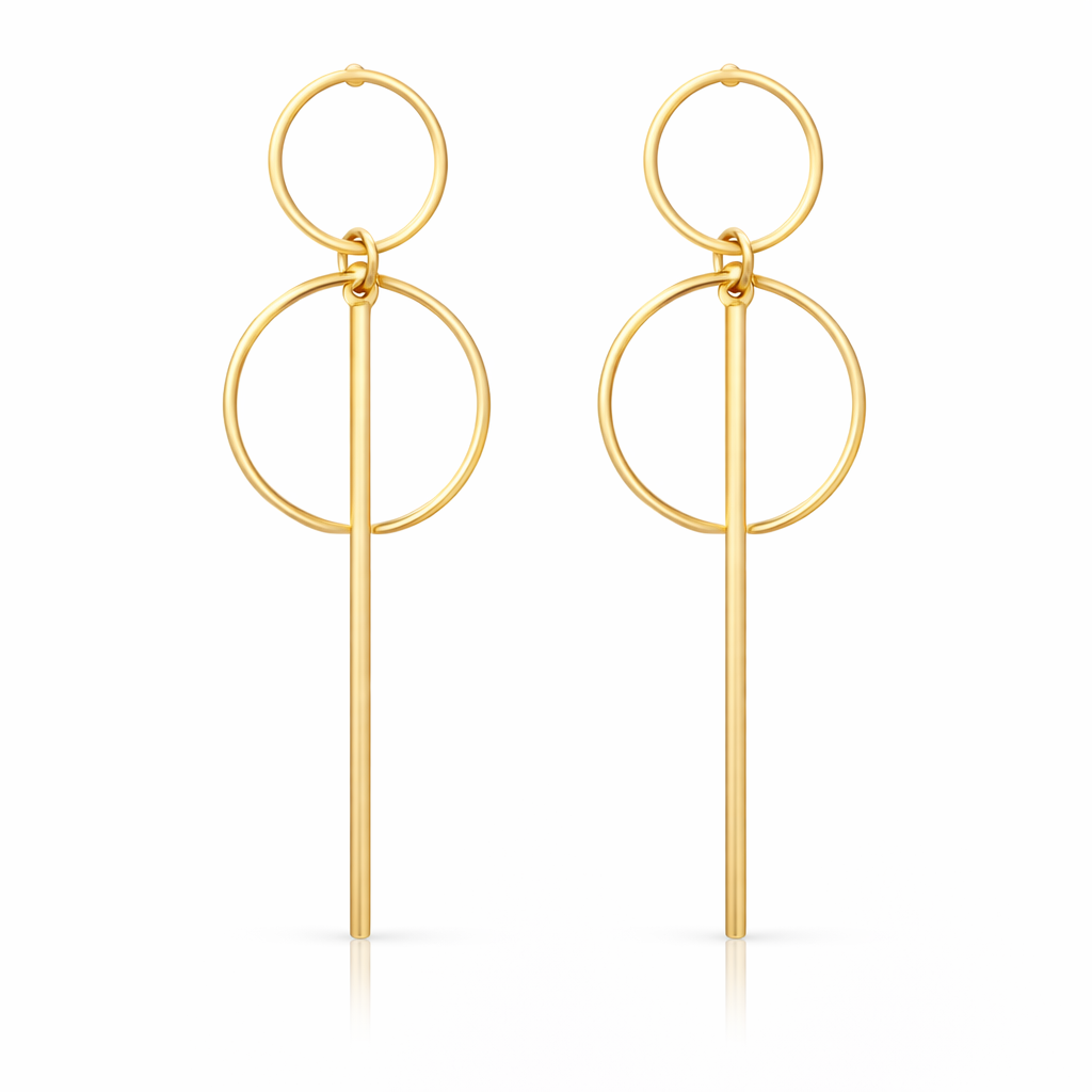 Alloy Geometric Round Earrings – Round Square Vibe Nova