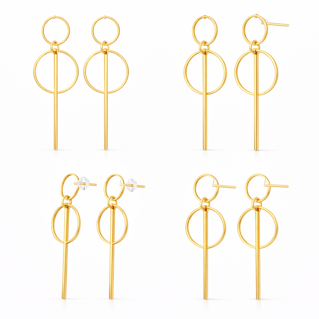 Alloy Geometric Round Earrings – Round Square Vibe Nova