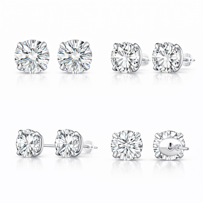 Zircon S925 Sterling Silver Heart Star Stud Earrings – Star Heart Nova