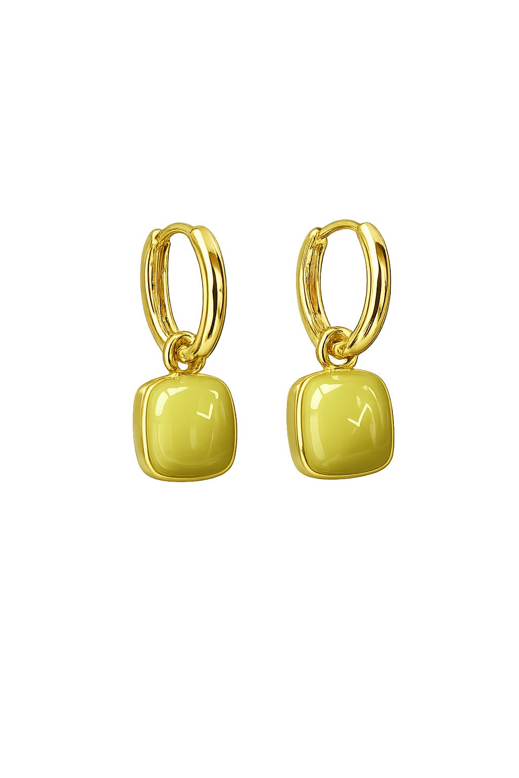 Enamel Heart Drop Earrings