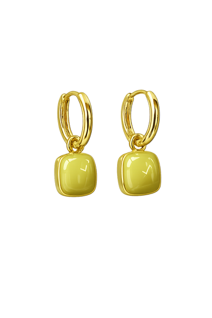 Enamel Heart Drop Earrings