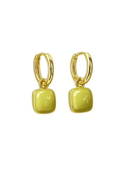 Enamel Heart Drop Earrings