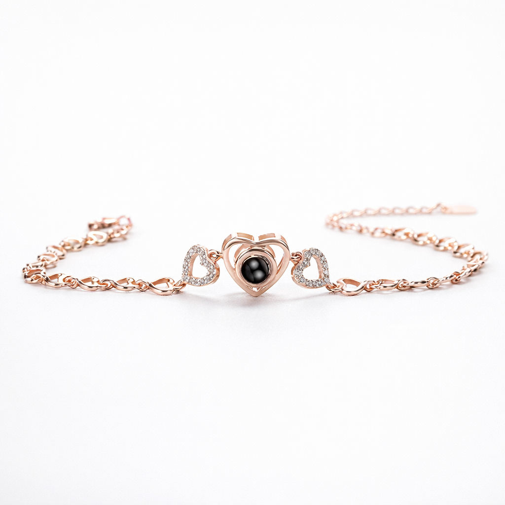 Zircon Silver Heart Hollow Bracelet – Heart Hollow