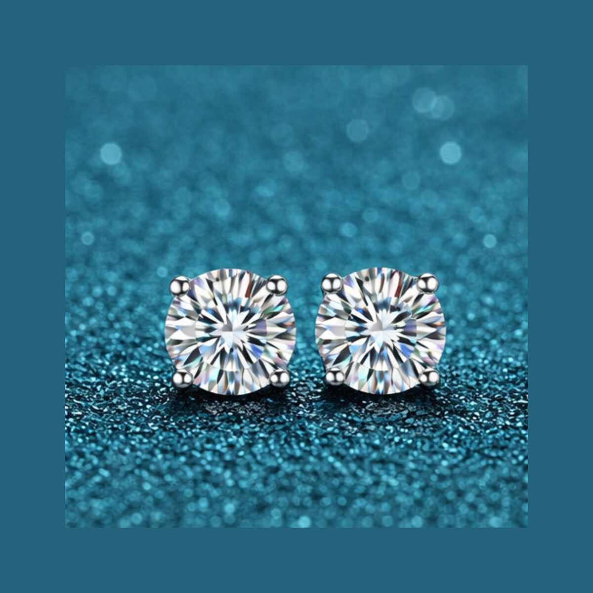 S925 Moissanite Zircon Studs Earrings