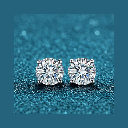 S925 Moissanite Zircon Studs Earrings