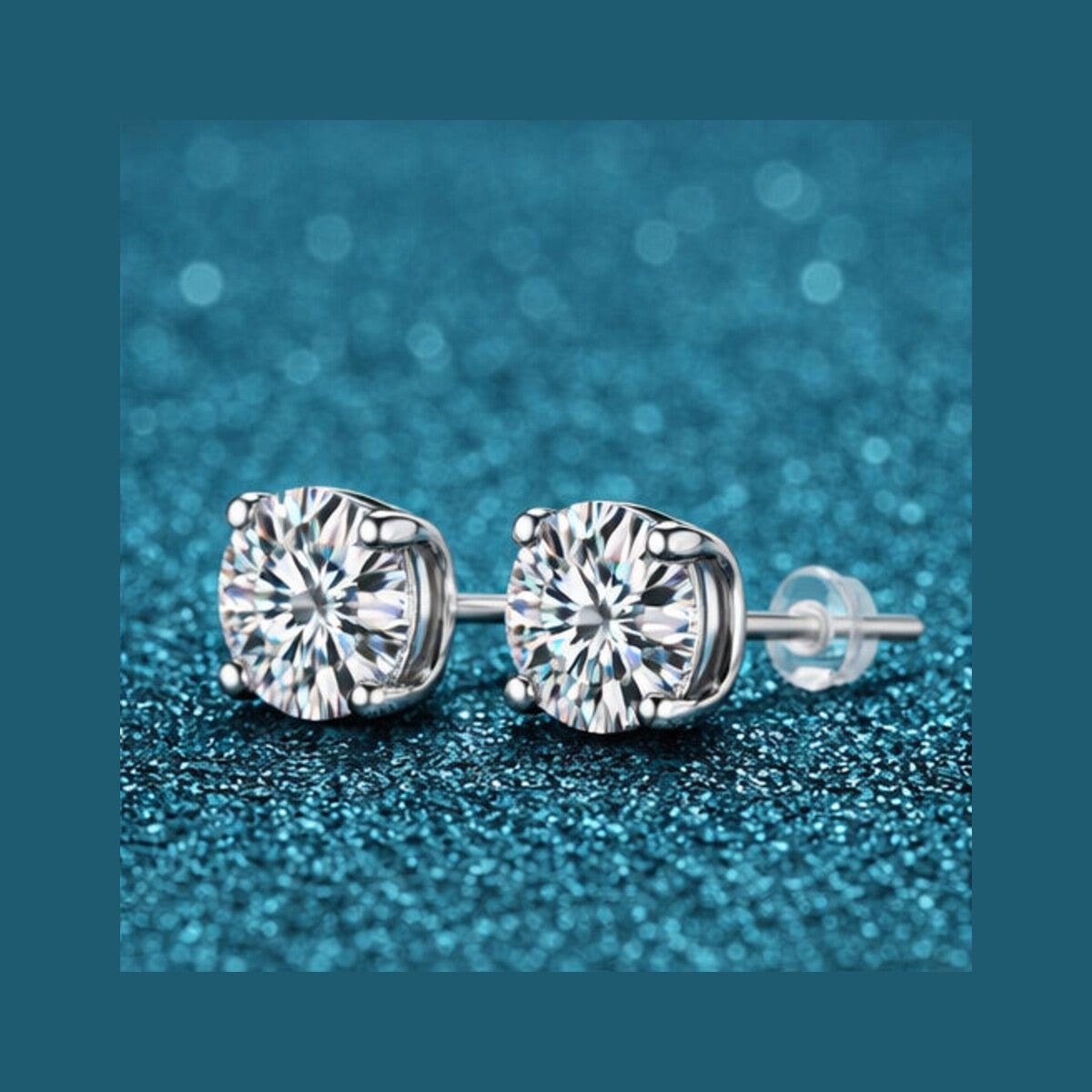 S925 Moissanite Zircon Studs Earrings