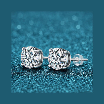 S925 Moissanite Zircon Studs Earrings