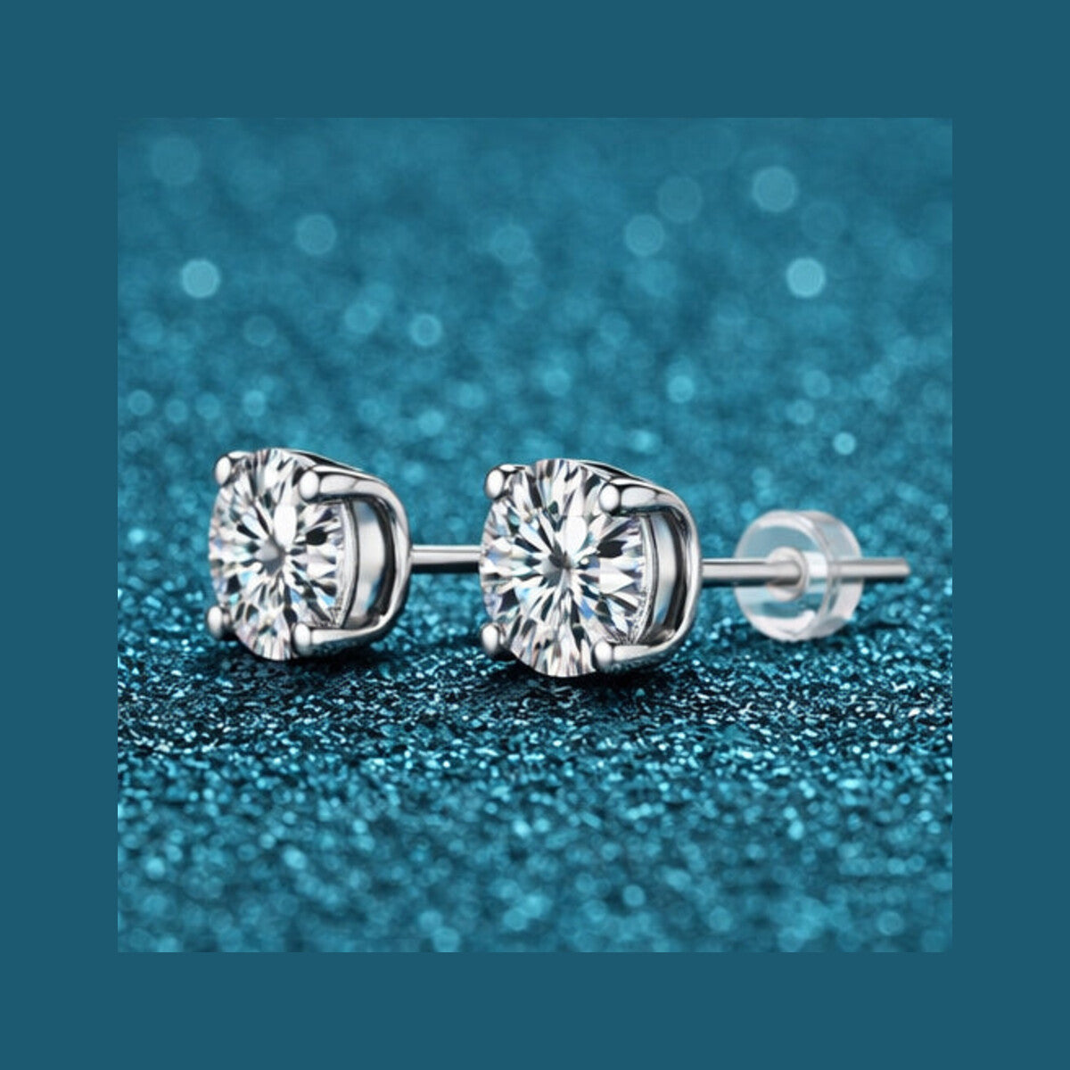 S925 Moissanite Zircon Studs Earrings