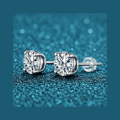 S925 Moissanite Zircon Studs Earrings