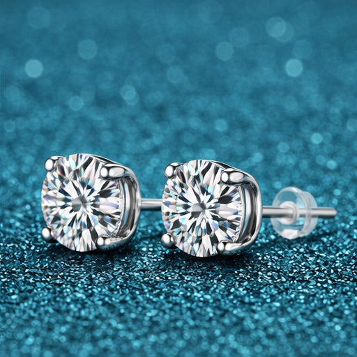 S925 Moissanite Zircon Studs Earrings
