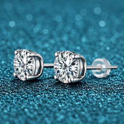 S925 Moissanite Zircon Studs Earrings